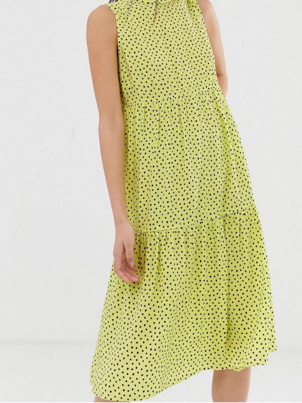 Mango Yellow Polka Dot Dress